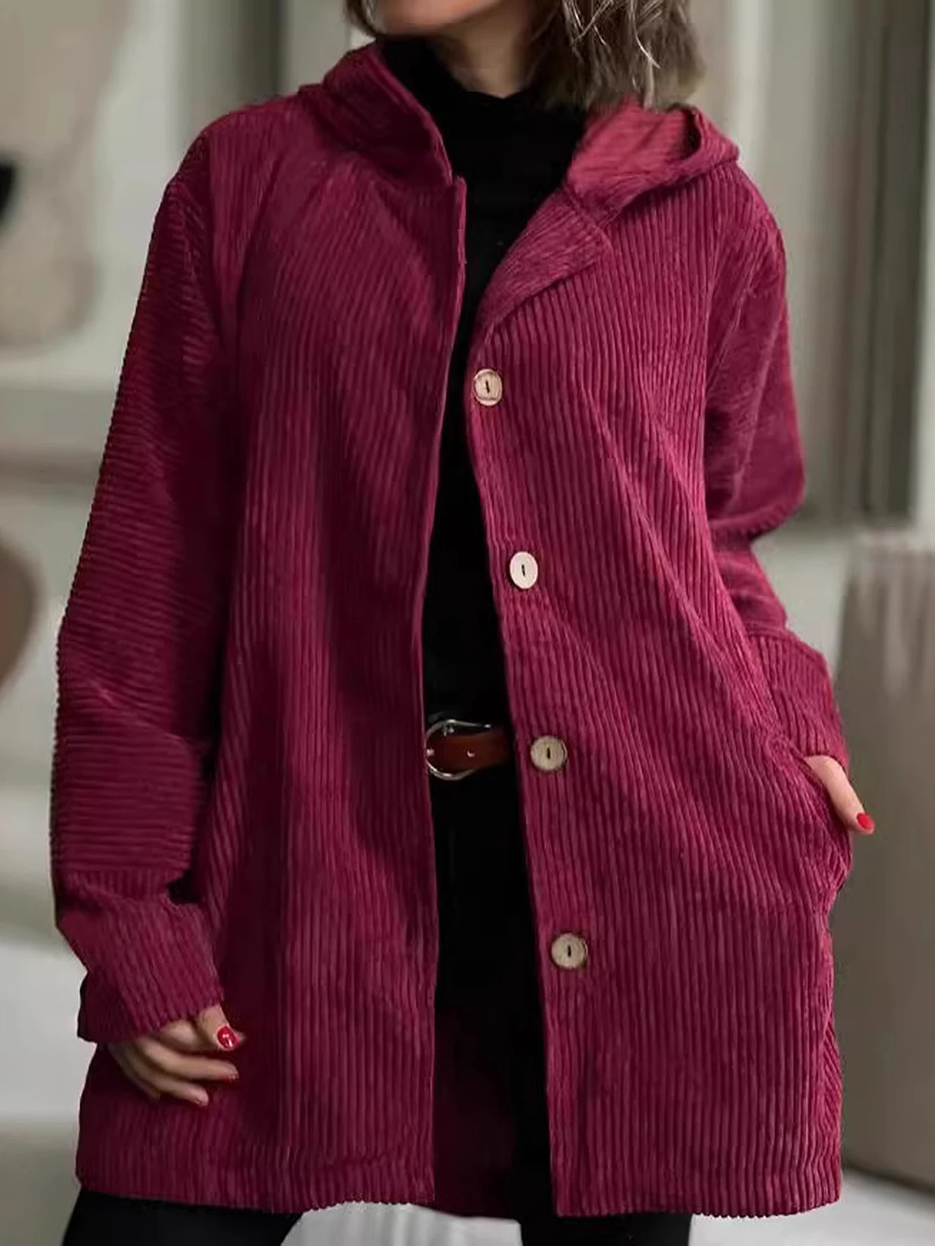 

Women's Lightweight Jackets Autumn Daily Basic 2025 Plain Folds Long Sleeve Hooded Outdoor Jackets