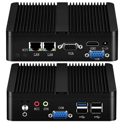 Helorpc Pfense Industrial Mini PC Inter Celeron Procesador con 4XUSB HDMI VGA 2XRS232 Soporte Windows10/11 LINUX Deskto Computadora