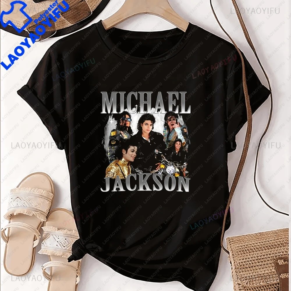 The King of Pop, Michael Jackson, Trendy Fashion Short-Sleeved Men's and Women's Universal Shirt Pattern T-Shirt