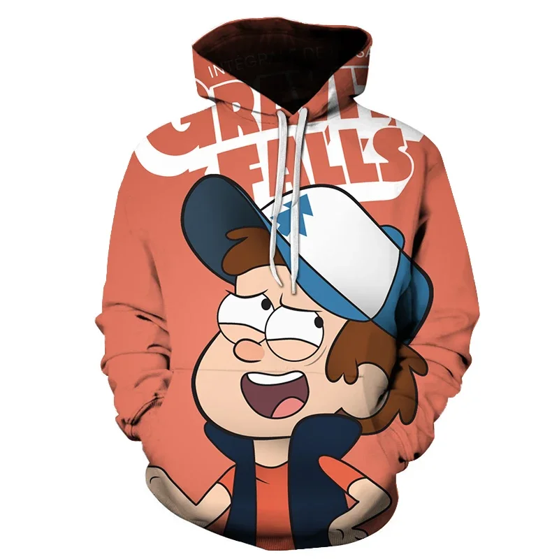 Hoodies Disney Gravity Falls 3D Print Sweatshirt Boy Girl Unisex Hooded Fashion Kawaii Cartoons Sweatshirts kids Oversized Coat