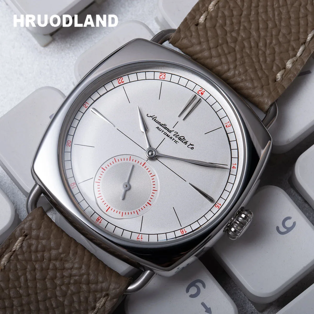 

Hruodland 2024 New F028 Retro Men Automatic Watches 100M Water Resistant ST1701 Square Mechanical Stainless Steel Wristwatches