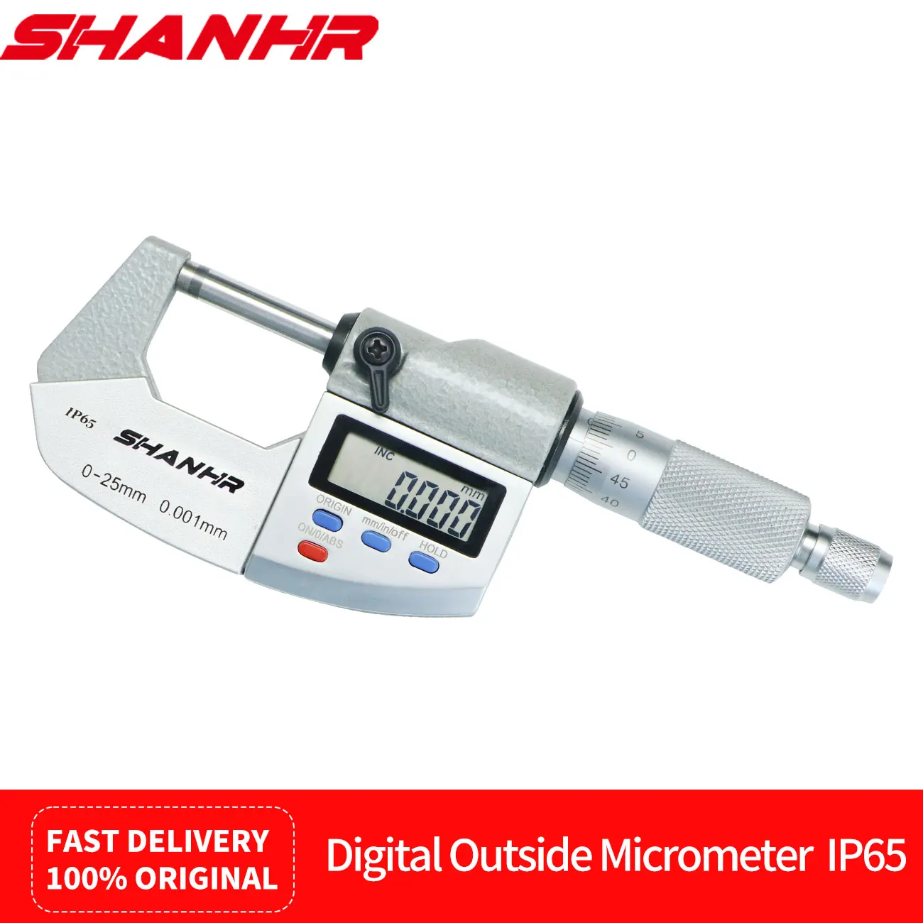 Micrómetro Electrónico SHANHR, Calibre de 0.001 mm, 0-25 mm, Micrómetro Digital para Exteriores, Herramientas de Medición
