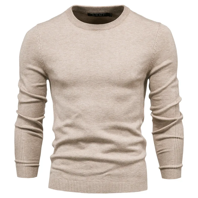 Sweater men Pullover 2026 casual solid color autumn winter thickened round-neck slim knitted sweaters top men's clothing