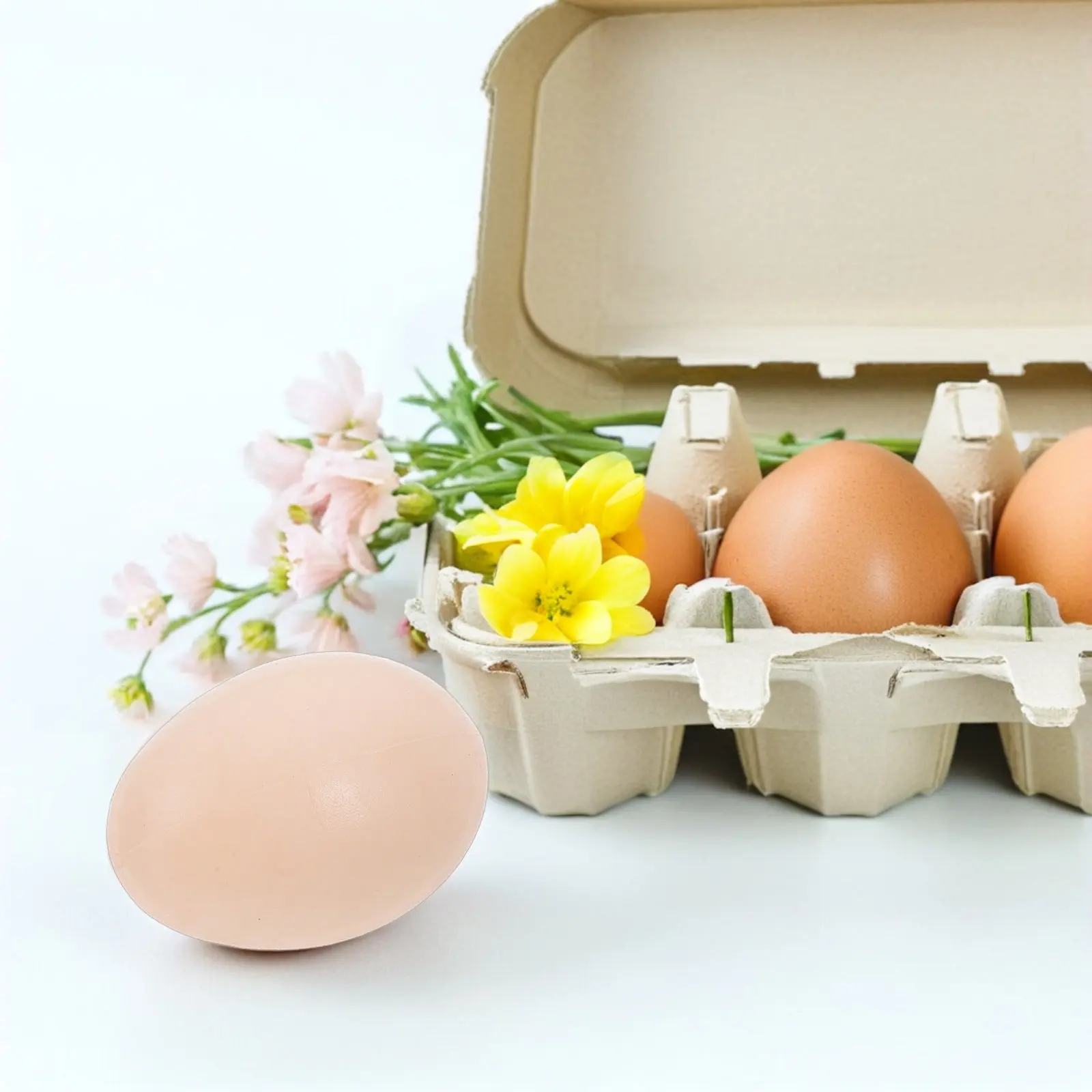 6個入りペイント済みイースターエッグ-diy用滑らかなプラスチック製フェイクエッグ-工作、早期発達アートプロジェクト、イースターパーティーデコレーション用