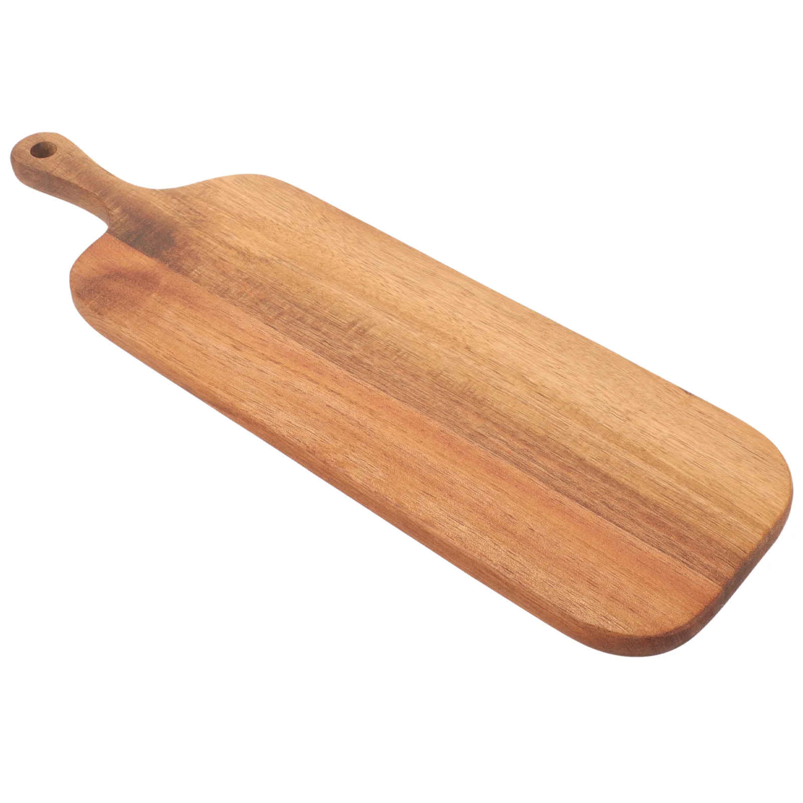 

Cutlery Tray Long-handled Acacia Wood Cutting Board Solid Household Wooden Creative Photo Props Serving Large with Light Brown