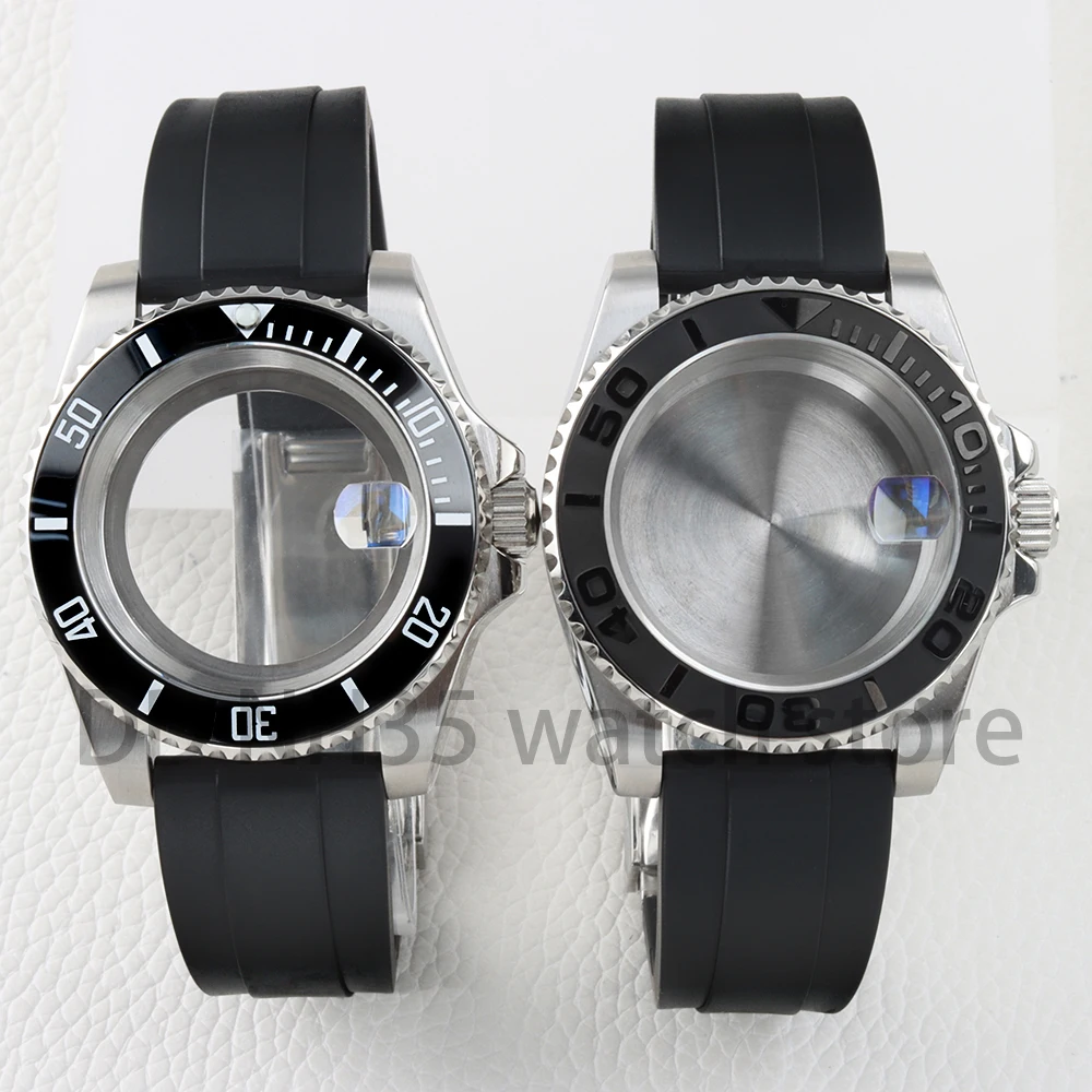 

NH35 40mm Case Stainless Steel Sapphire for Yacht-Master Submariner NH34 NH35 NH36 NH38 Movement 28.5mm Dial Rubber Bracelet
