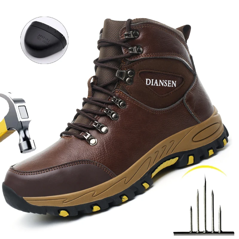 Mens Safety Boots Steel Toe Exploitation Site Work Safety Shoes Jungle Adventure Boots Outdoor Work Waterproof Whoes Anti-smash