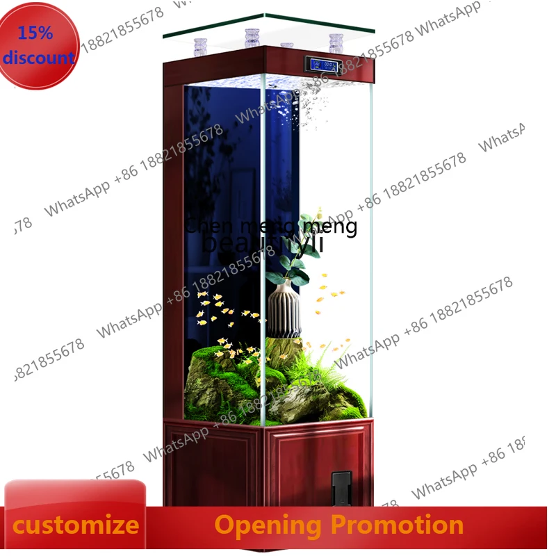 S7486 ss Jinjing Super White Fish Globe Home Living Room New Small Vertical Smart TV Cabinet next to No Change Aquarium