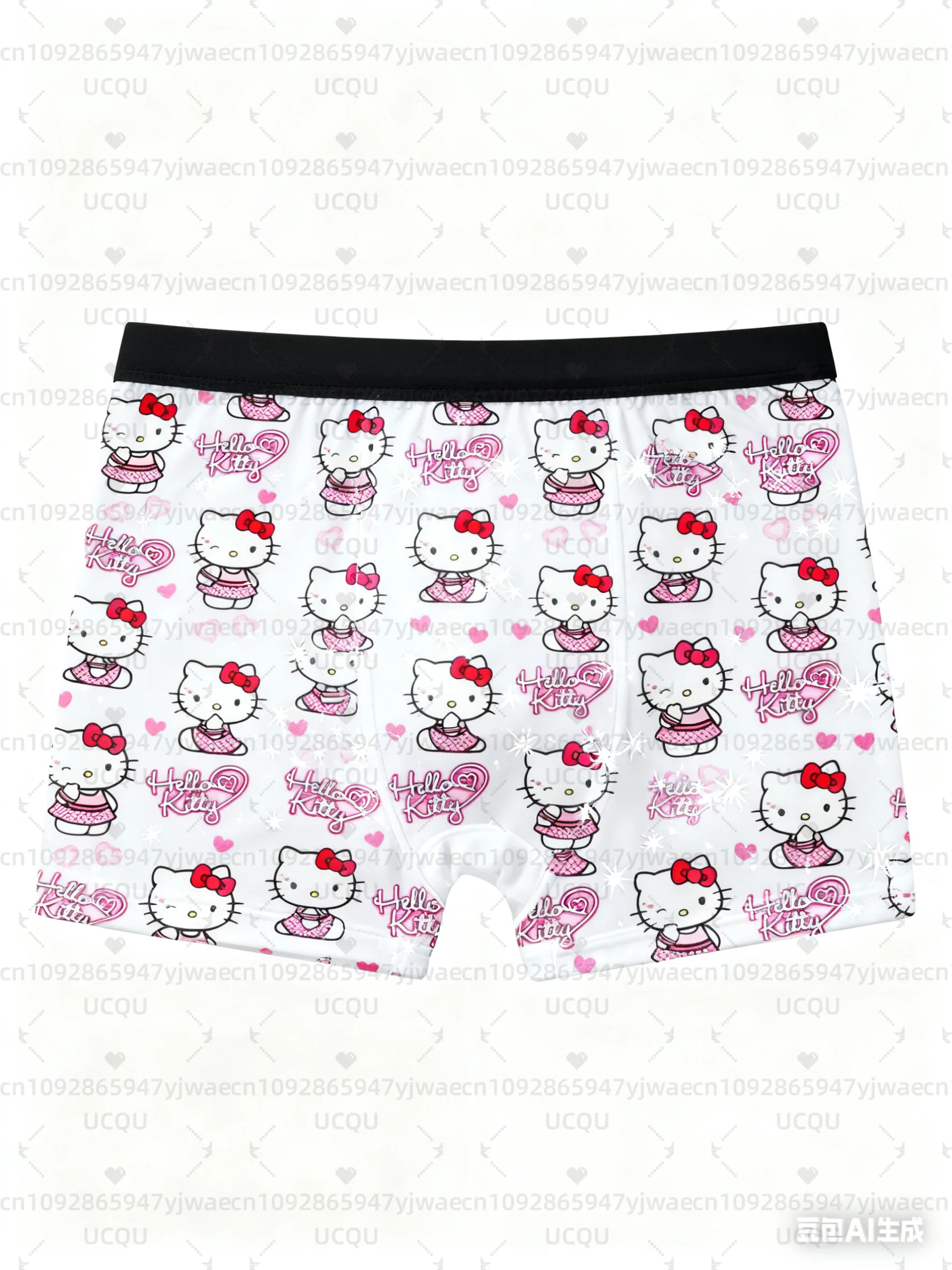 Hello Kitty Cartoon Anime Stampa Boxer sportivi da uomo Intimo sciolto e traspirante Boxer da donna