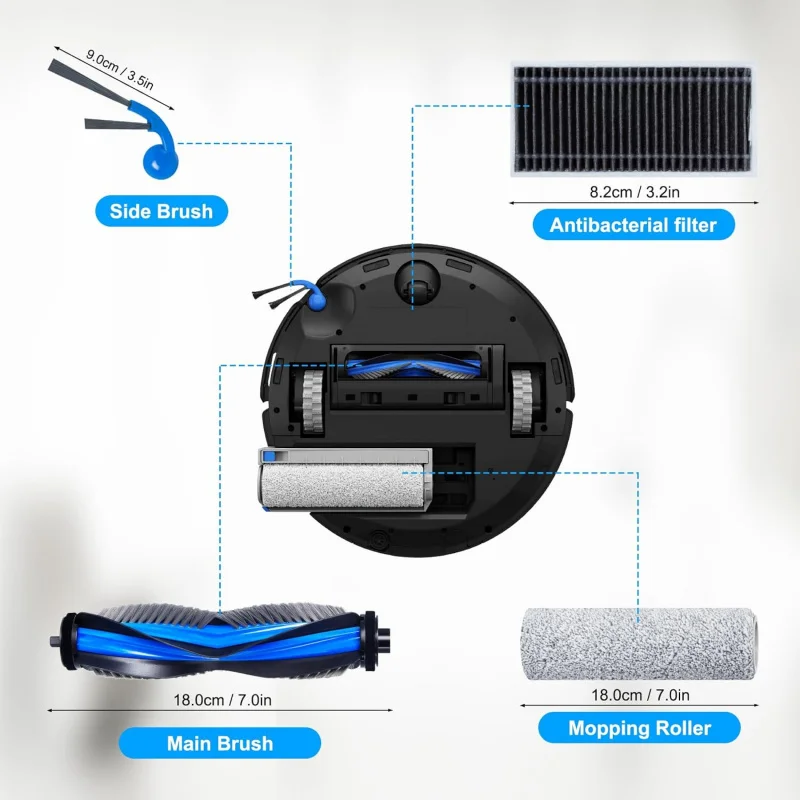 استبدال T80 اكسسوارات ل Ecovacs DEEBOT T80 Omni T80 PRO أومني جهاز آلي لتنظيف الأتربة فرشاة جانبية رئيسية فلتر Hepa خرقة أجزاء