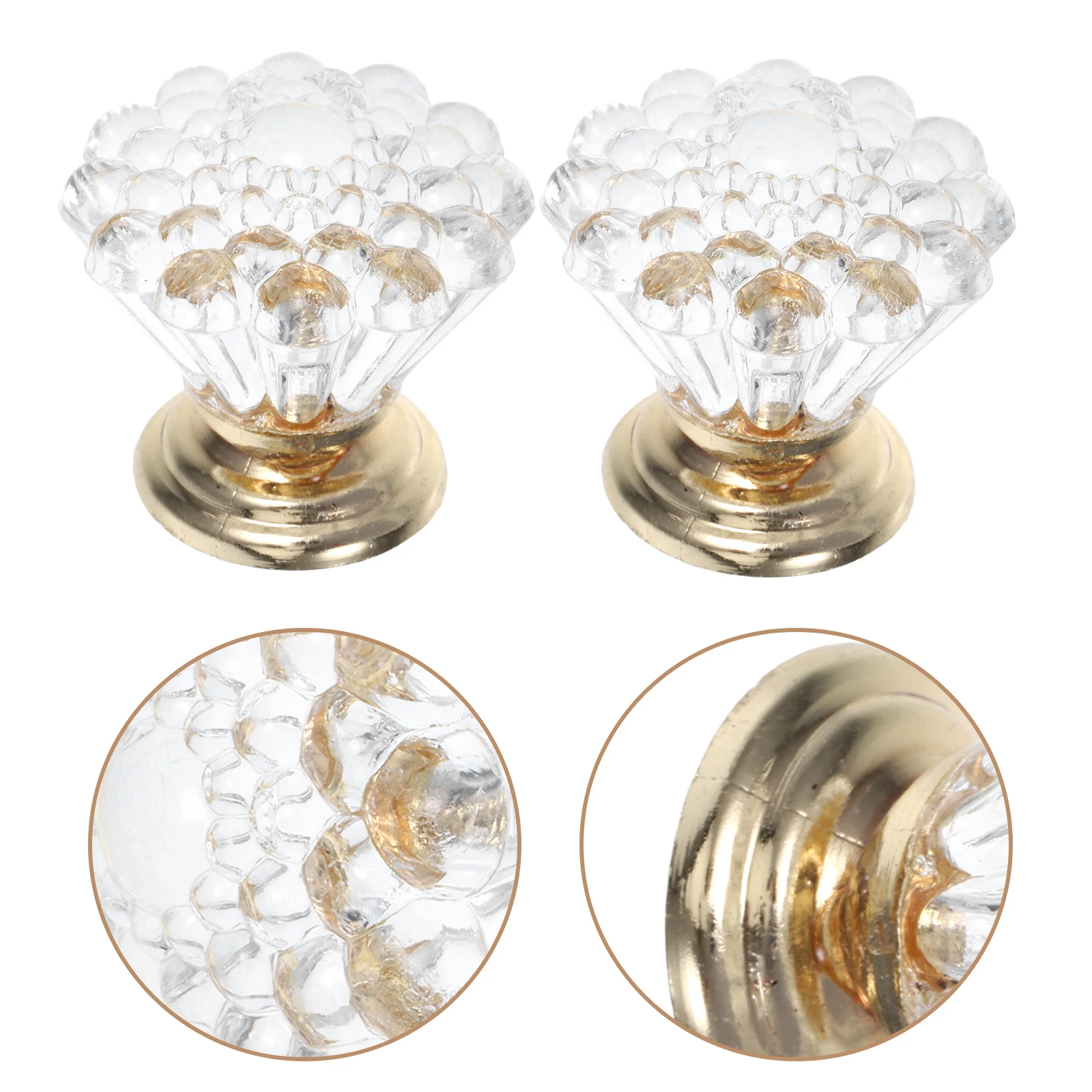 

10Pcs Crystal Acrylic Clear Drawer Pulls Single Hole Cabinet Knobs Decorative Handles Kitchen Bathroom Dresser Furniture