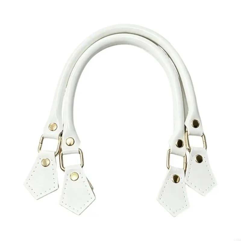 2PCS Fashionable PU Leather Replacement Handle Rhombus Shaped Connectors Lightweight Strap for Handbag Accessories 6XDA
