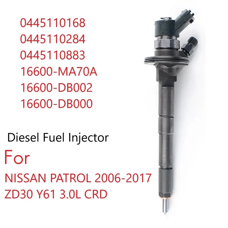 1 PCS Crude Oil Common Rail Fuel Injector As Shown Metal For  Nissan Patrol ZD30 DX GU Y61 3.0L 0445110883 Diesel Injector