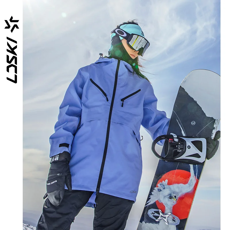 LDSKI Ski Jackets Women Men Snowboard Winter Hoodies Large Capacity Pocket Warm Waterproof Windproof Outdoor Sports Extreme