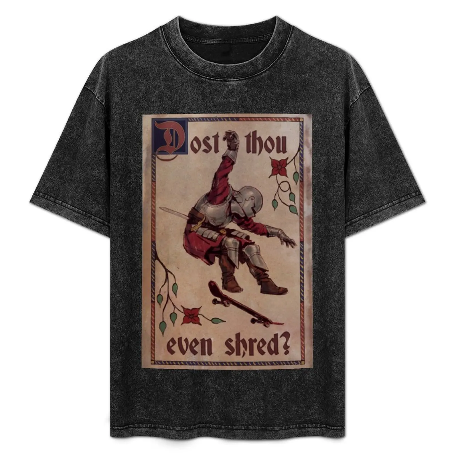 Skater Knight Dost Thou Even Shred T-Shirt Plus Size Basic Short Sleeve Top