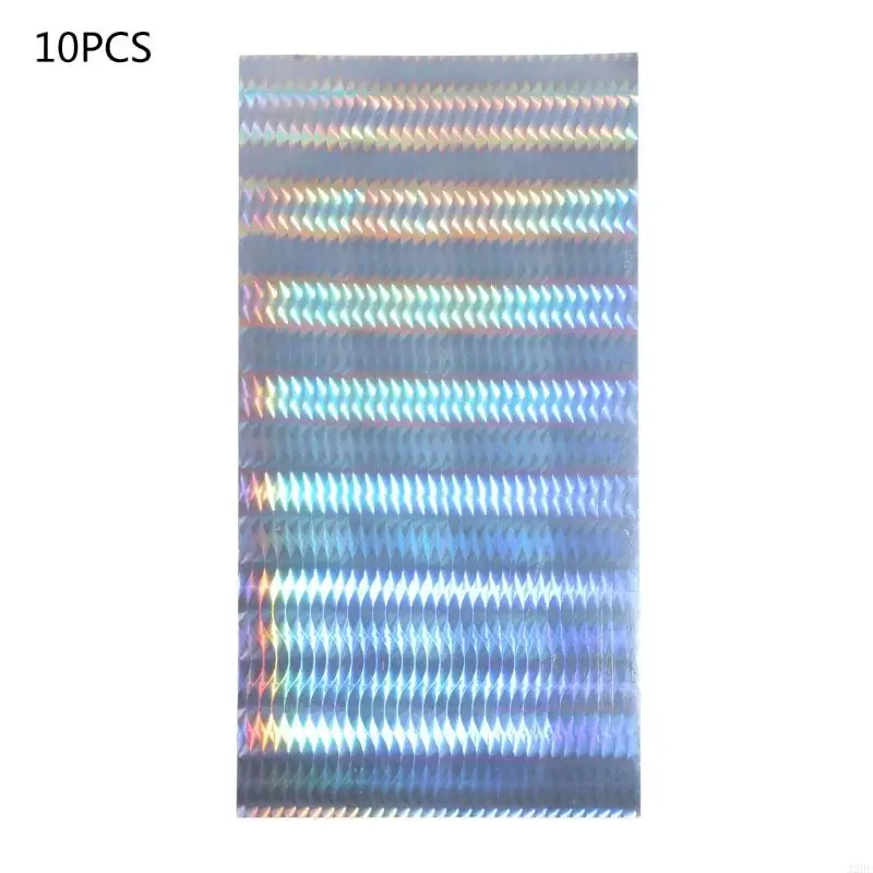 

J2HE 10Pcs Holographics Adhesive Film Hard Baits Lure Stickers Fishes Scale Lure Tape