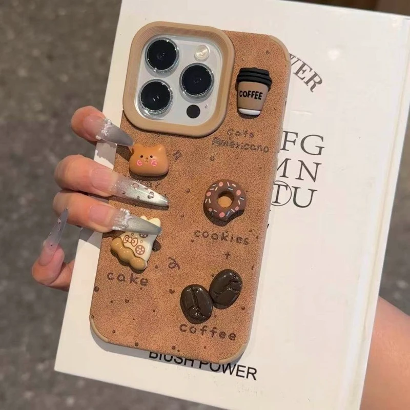 

3D Bear Coffee Phone Case For Honor 500 200 100 90 Pro X9C Smart X70i Power 2 X60 GT Pro Win Magic 8 7 Pro X60i Cake Soft Case