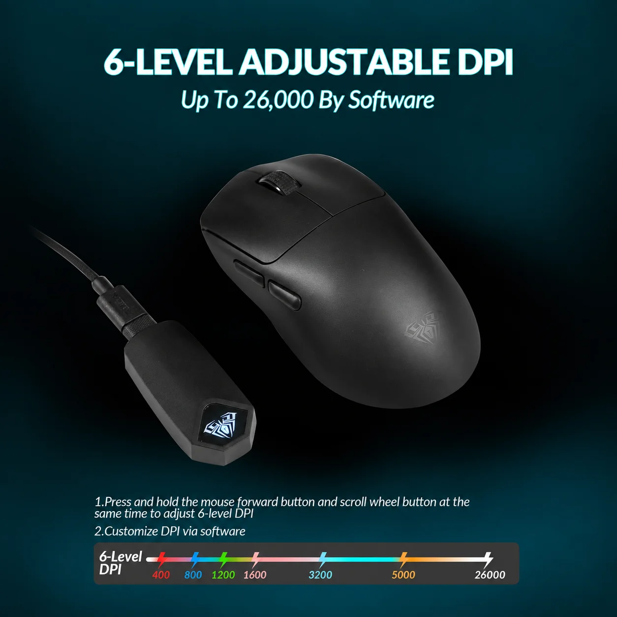 AULA SC800 8K Polling Rate Gaming Mouse PAW3395 Flagship Sensor 650 IPS 37g Lightweight 2.4GHz Wireless Wired Programmable