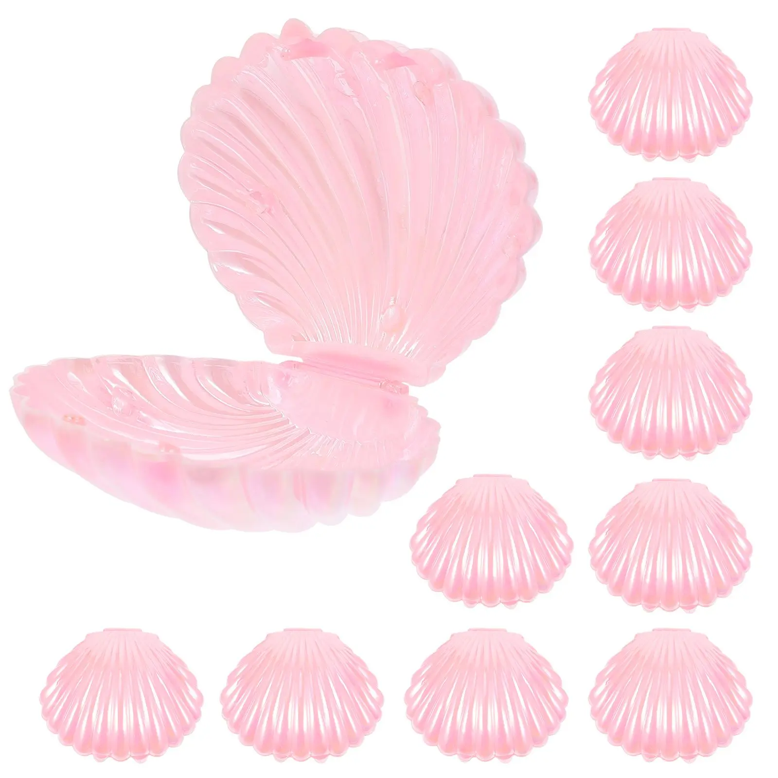

10 Pcs Pearlescent Candy Box Favor Jewelry Seashell Boxes Party Containers Tray