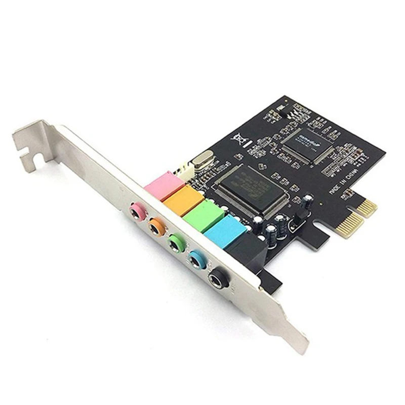 AU42 -5.1 Internal Sound Card For Windows 10 With Low Profile Bracket, 3D Stereo PCI-E, CMI8738 Chip 32/64 Bit Sound Card PCI