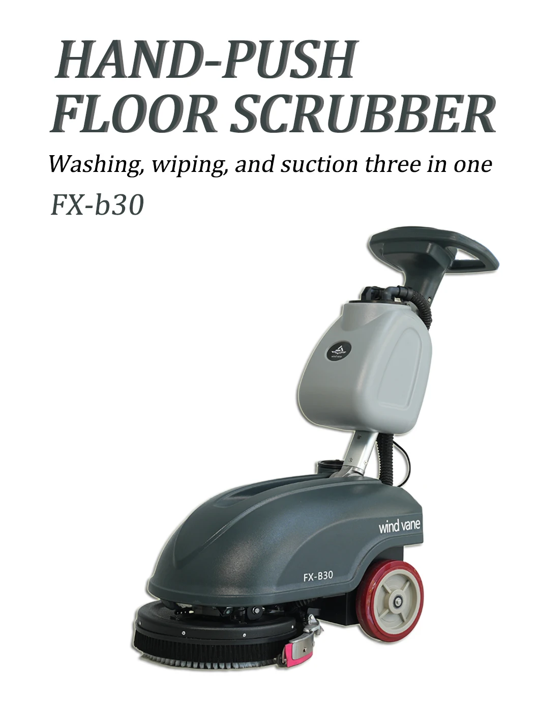 Convenient Folding Walk-Behind Floor Scrubber Machine Perfect for Small Shops, Offices, Cafes, Clinics & Childcare Centers