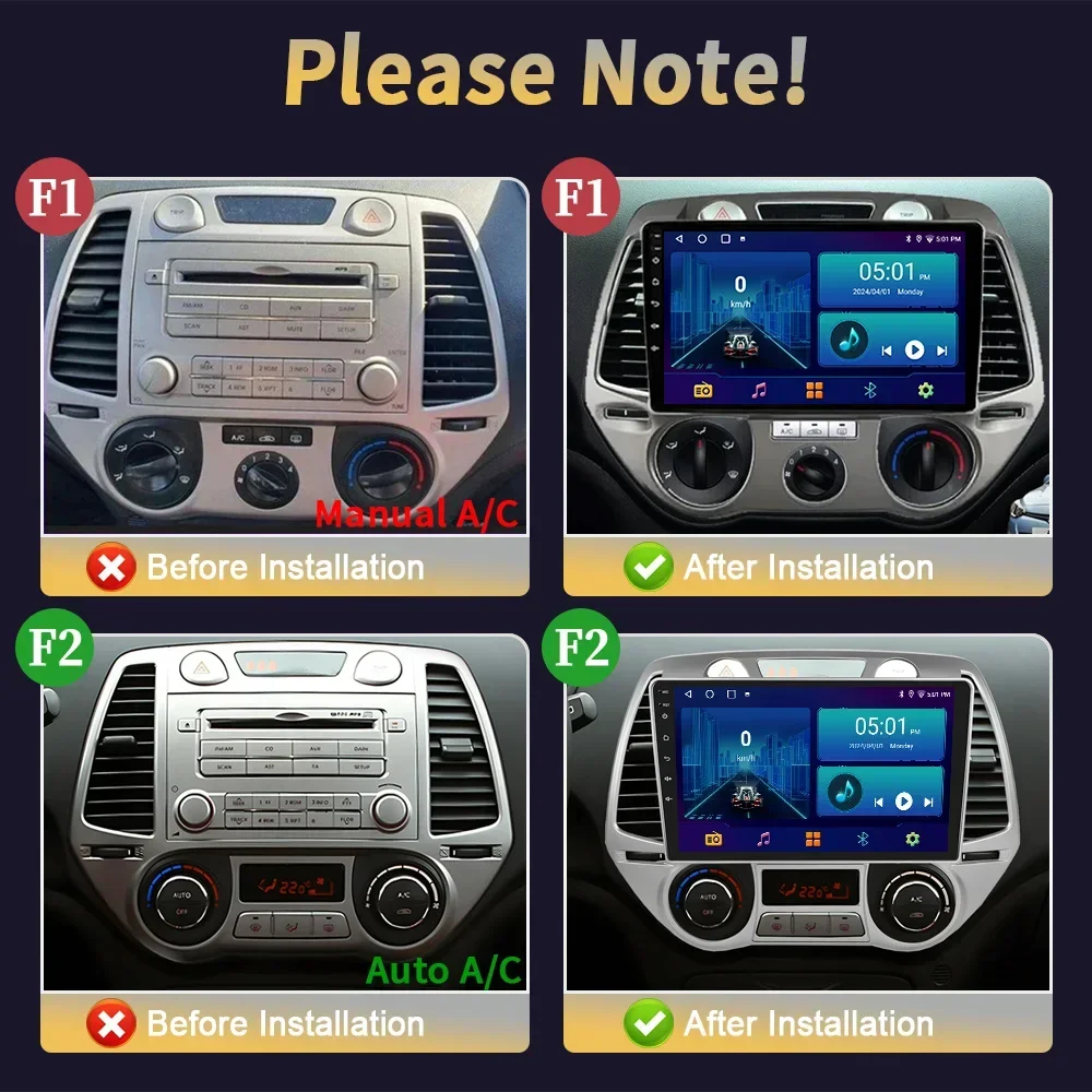 Android 13 Car Multimedia System Radio For Hyundai I20 2008 - 2012 GPS Auto Navigation Touch Screen Stereo 4G Carplay