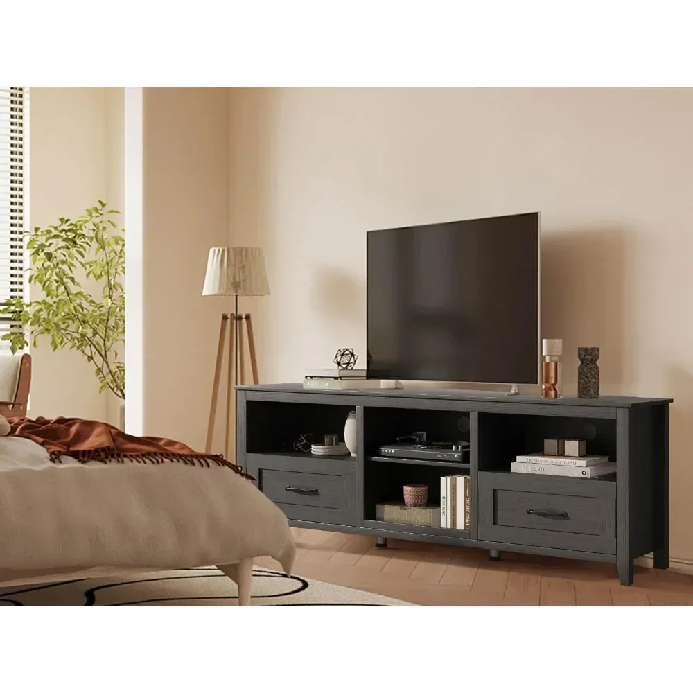 Black 70 in TV Stand for TVs up to 80