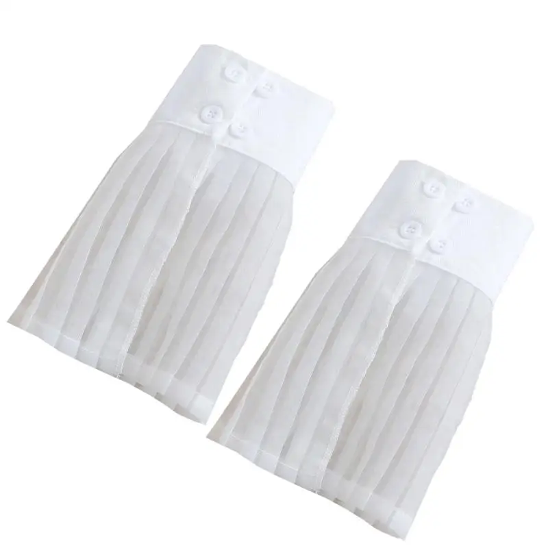 

652F плиссированные манжеты на запястье с застежкой на пуговицы, декоративные манжеты, удлинение, накладные рукава для женщин,