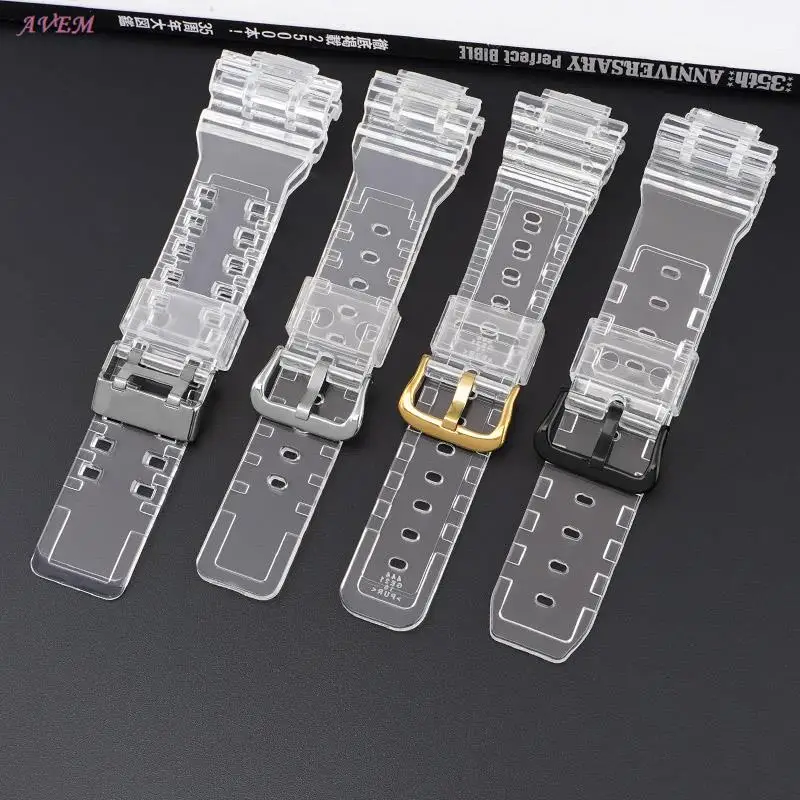 Transparent Resin Strap for Casio G-Shock GA-110/400/700 GMA-S110/120 DW-5600 6900 9052 Men Silicone Replacement Watch Band