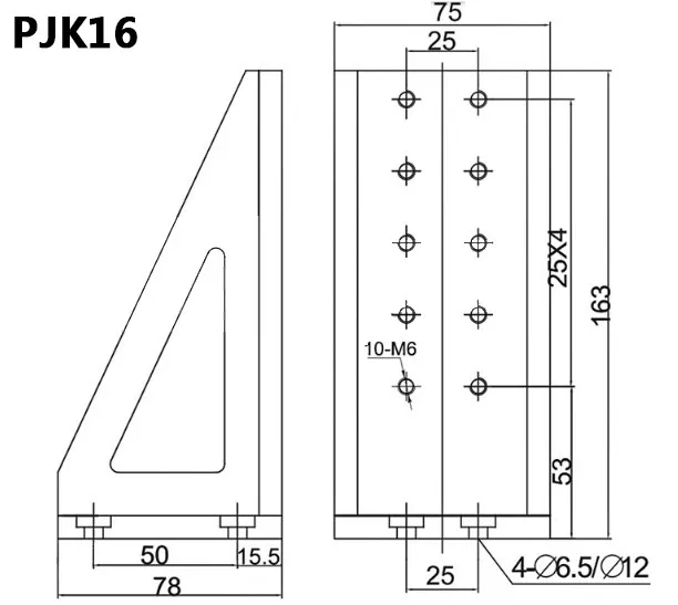 PJK15 Right Angle Adapter, Right Angle Fixed Plate Base - view 4