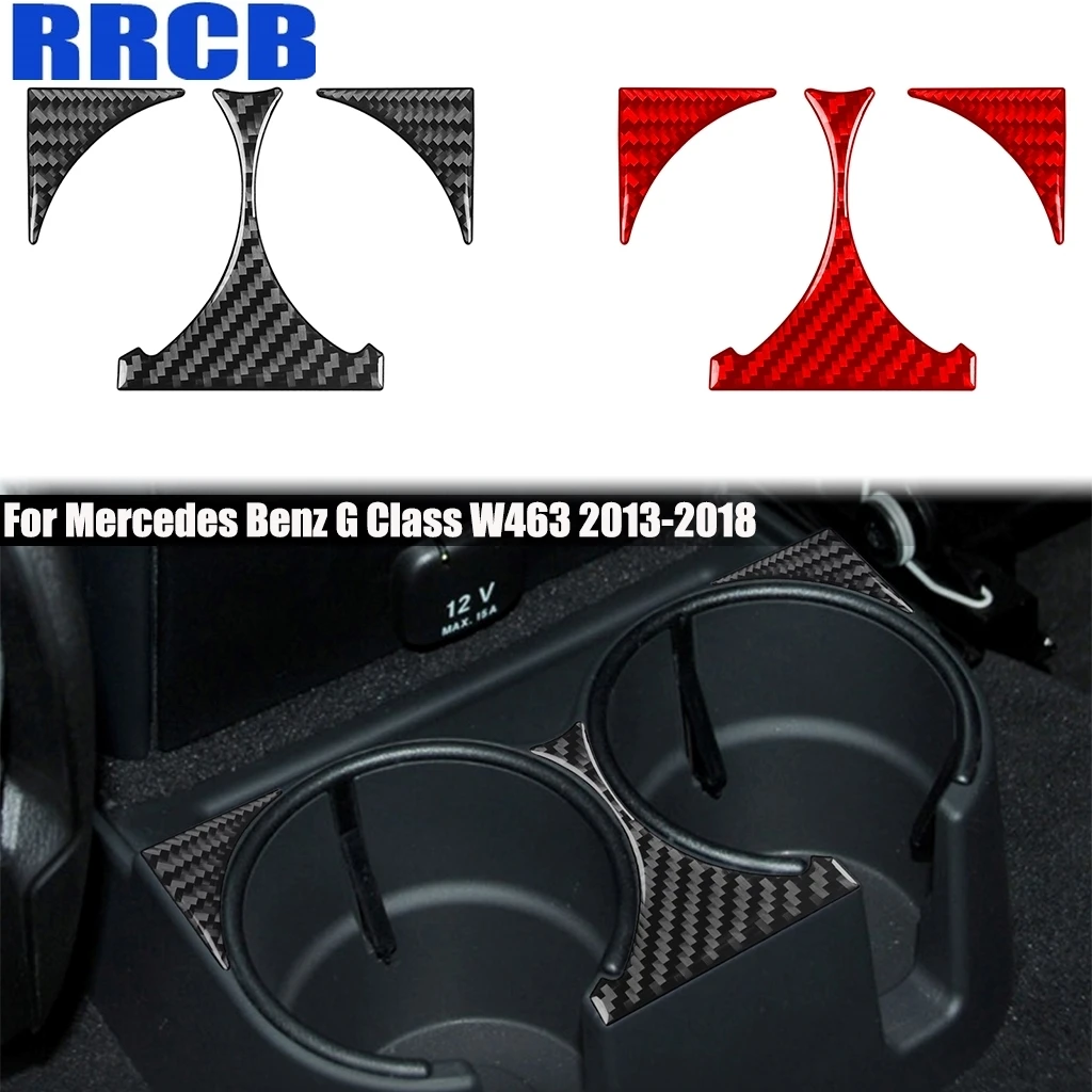 

Carbon Fiber Car Accessories Rear Armrest Cup Holder Outlet Interior Trim Cover Sticker For Mercedes Benz G Class W463 2013-2018
