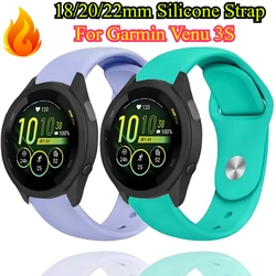 18/20/22mm Soft Silicone Strap For Gramin Forerunner 55 165 645 965 255/265 bracelet Accessories Wristband Garmin Venu 3S Correa