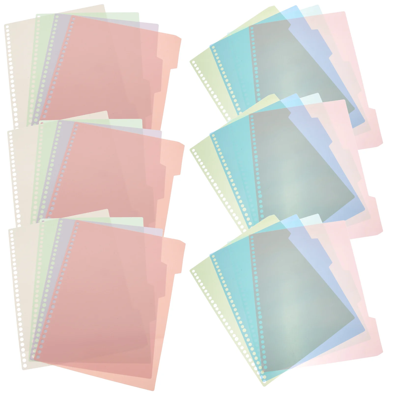 6 set Notebook Dividers 6 Sets Colored Binder Tabs Index Dividers For A4 A5 Notepad Loose-Leaf Planner Page Markers Plastic