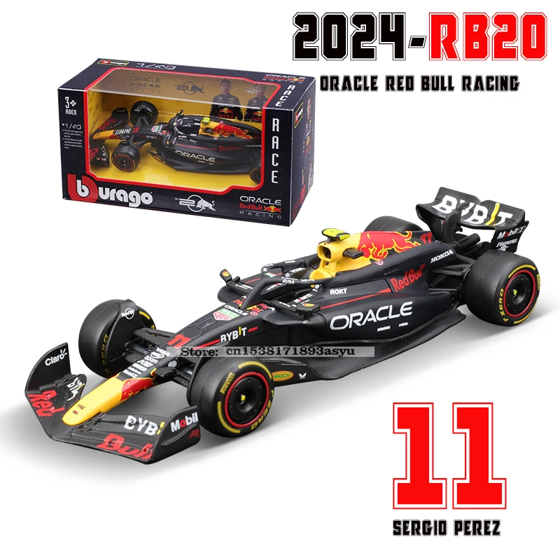 Bburago 1:43 F1 Red Bull Racing TAG Heuer RB20 2024 #1 Verstappen #11 Perez Alloy Car Die Cast Model Toy Collectible SF24