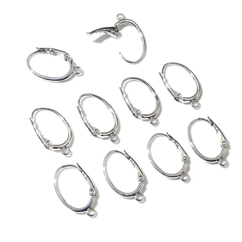 6 Stuks (3 Paar) 19X12Mm Rhodium Plated Oor Haken Oorbel Draden Diy Sieraden Maken Accessoires Handgemaakte Vrouwen Oorbellen Bevindingen