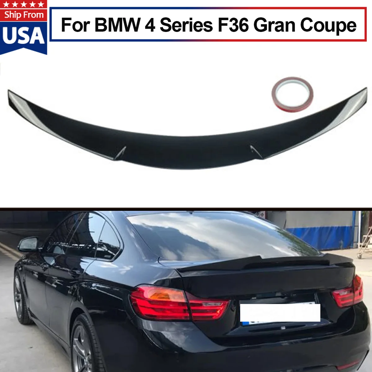 

M4 Style Rear Trunk Spoiler Gloss Black For BMW F36 Gran Coupe 428i 430i 435i Rear Tail Wings Lip Magickit