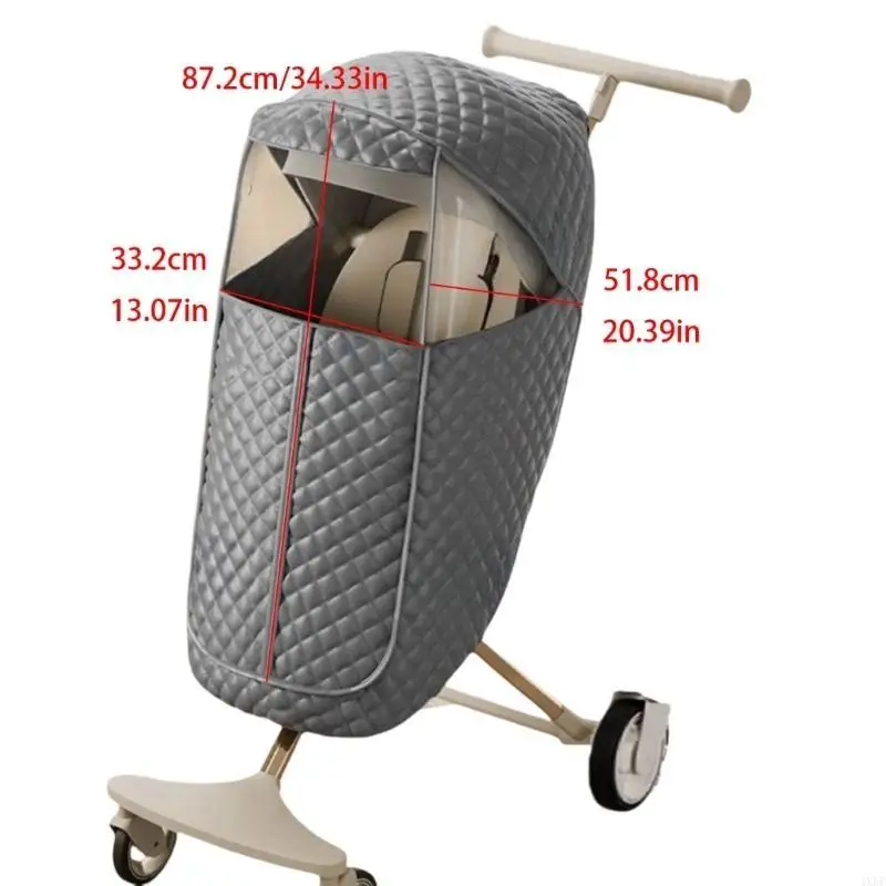 Ochronny pokrowiec na wózki z osłonami przeciwsłonecznymi Przezroczyste okienko. Bezpieczny dla środowiska i wzmocniony hak