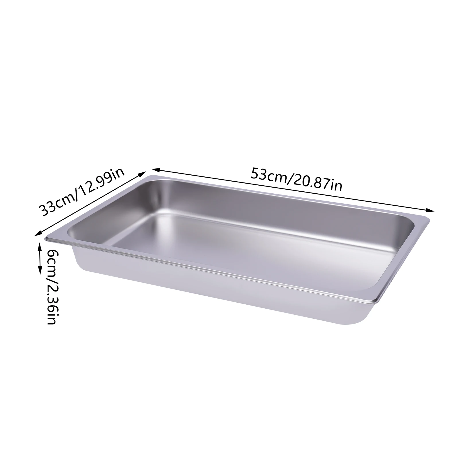 Full Size Steam Table Pans 6-Pack 2.5 Inch Deep Restaurant Steam Table Pans Commercial Hotel Pan Made Of 201 Stainless Steel