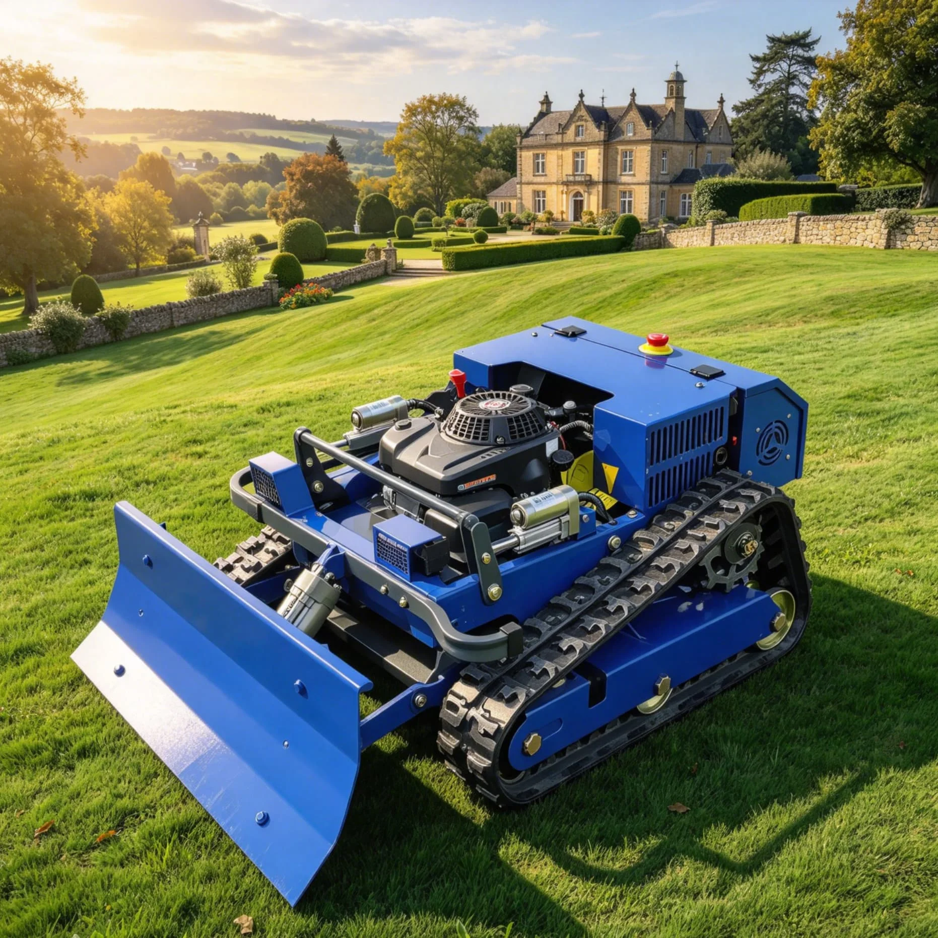 Customized rc Cordless Remote Flail Mower, Crawler Lawn Mower Designed For Yard Grass Trimming radio controlled flail mower