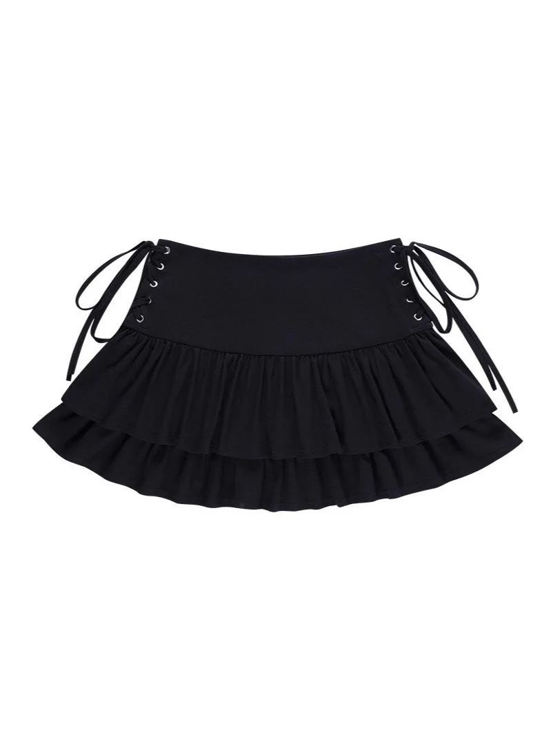 

Ультра-женская юбка. Плиссированная юбка с высокой талией, моделирующая фигуру. Юбка-трапеция с регулируемым боковым завязком.