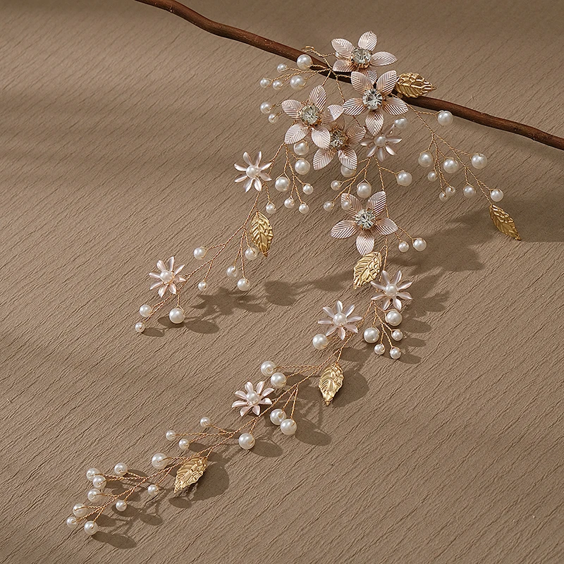 Newest Fashion Handmade Blossom Headpiece Wedding Pearls Headbands Bridal Jewelry Hair Accessories for Women Hairstyle image 3