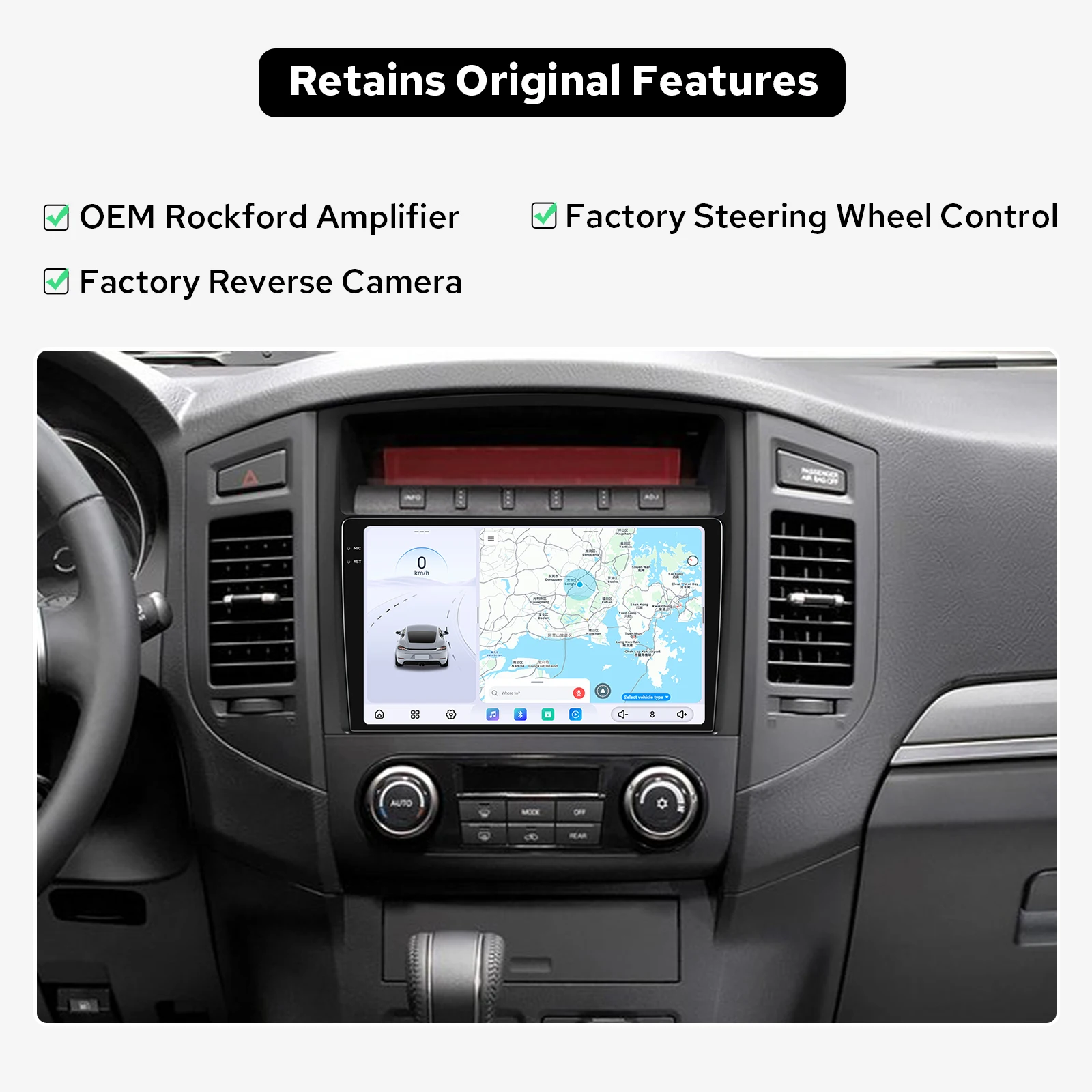 JOYING Android Car Stereo for Mitsubishi Pajero Montero Shogun 2006-2020 Apple Carplay Radio Keep Rockford Amp 12GB+256GB