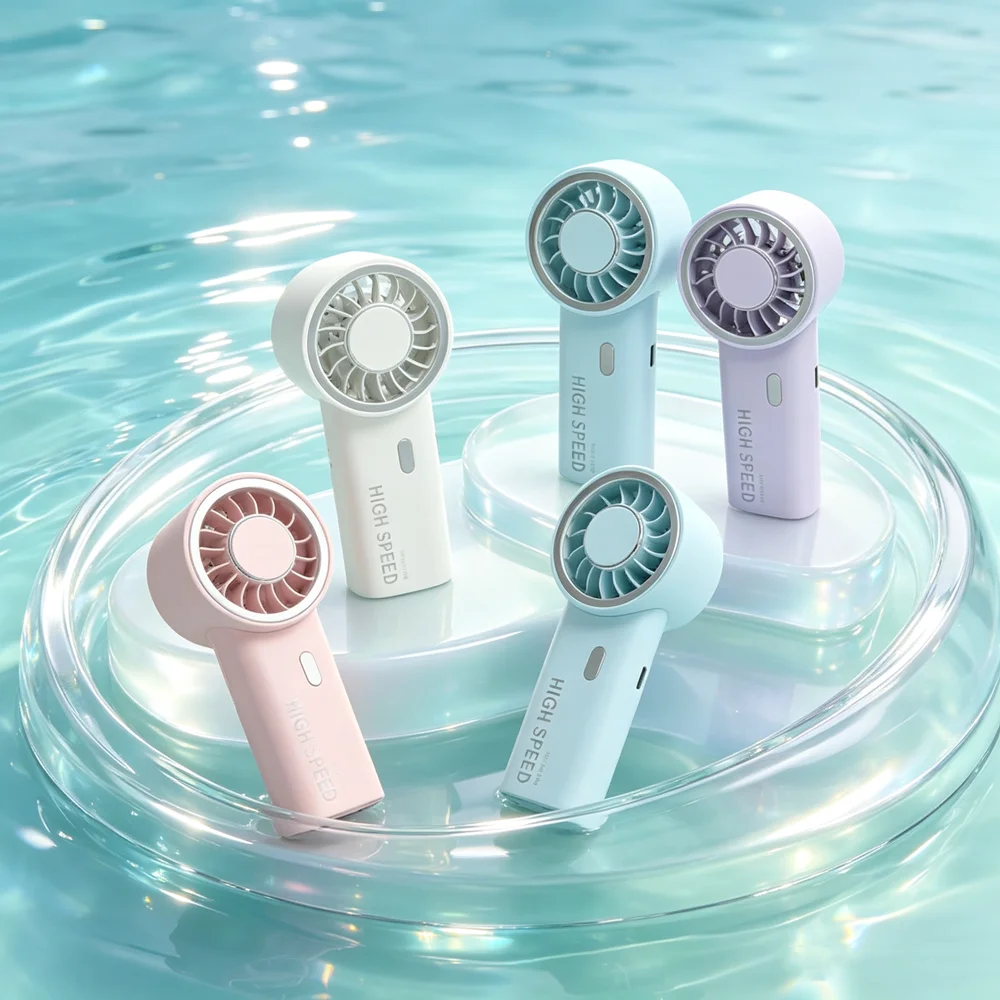 High Speed Mini Handheld Fan Brushless Motor Turbo Pocket Fan USB Rechargeable 3-Speed Silent Cooling Fan Portable Outdoor Fan