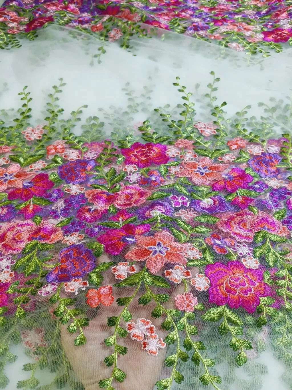 5Yards Latest Best Quality Delicate Embroidered Austria Lace Very Soft Mesh Tulle Fabric For Party Evening Dresses NN_1928