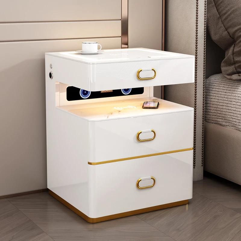 Bluetooth Modern Bedside Table Smart Speaker Bedroom Night Table Side Mesa Lateral Comodini Camera Da Letto Home Furniture