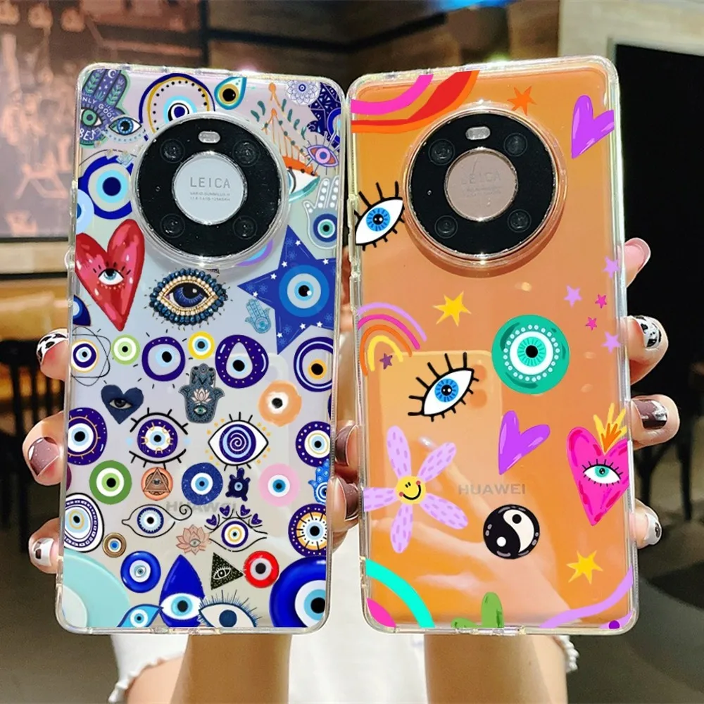 

Funny Turkish Lucky Blue Evil Eye Phone Case For Samsung S10 20 22 23 A10 40 For Xiaomi10 Note10 For Huawei P50 20 Honor60 70