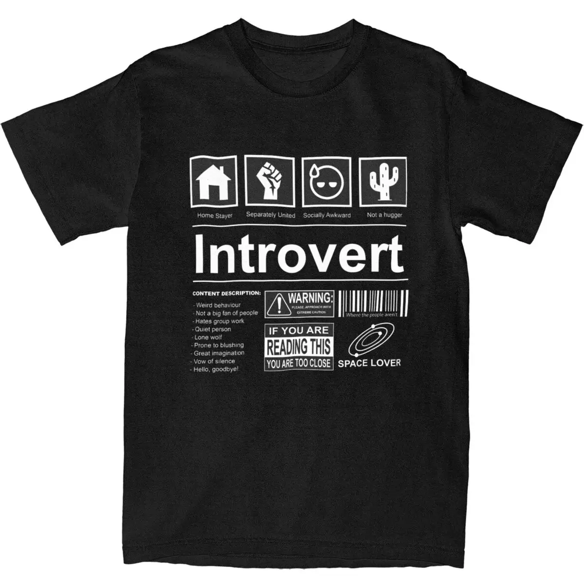 Men Introvert Logo T Shirts Funny Sayings Humor Introvers Joke Cotton Top Tees Summer Short-Sleeve T-Shirt O Neck Plus Size