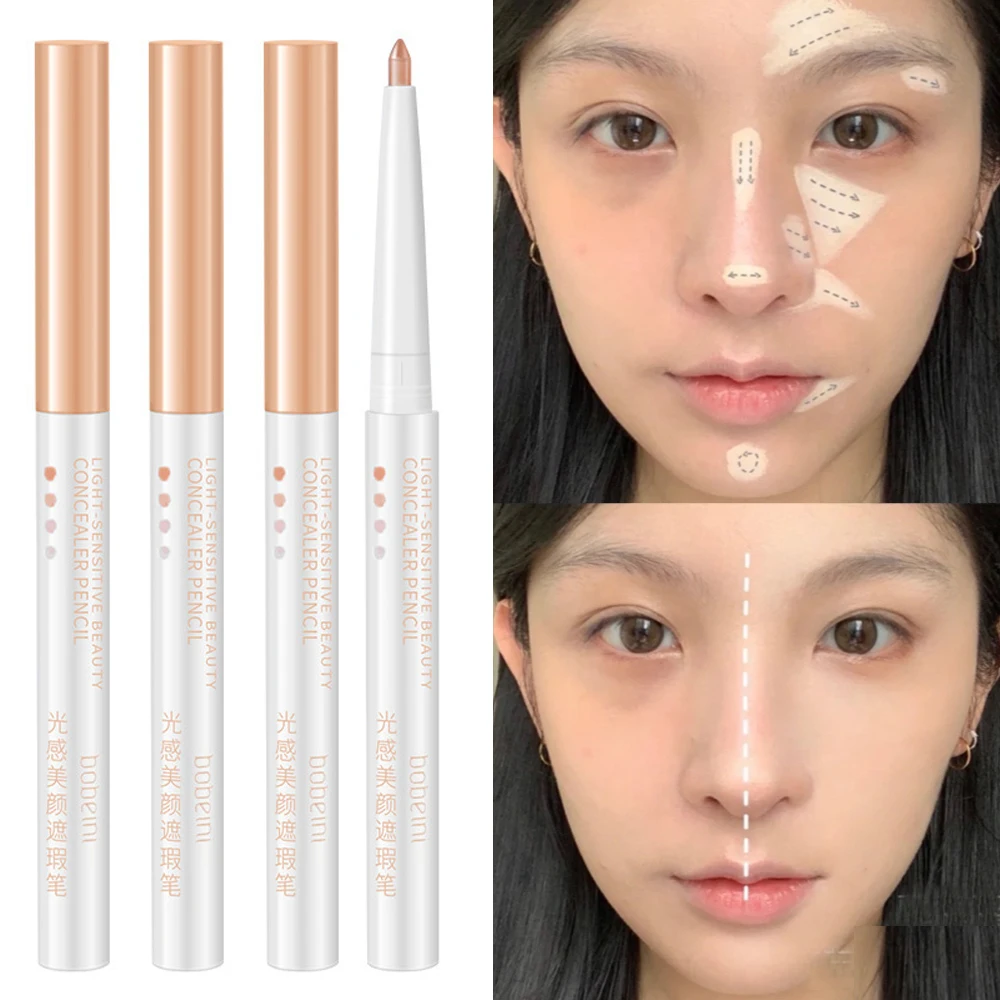 3 Colors Concealer Pen Waterproof Lying Silkworm Pencil Long Lasting Coverage Highlight Cream Remove Dark Circles Acne Makeup