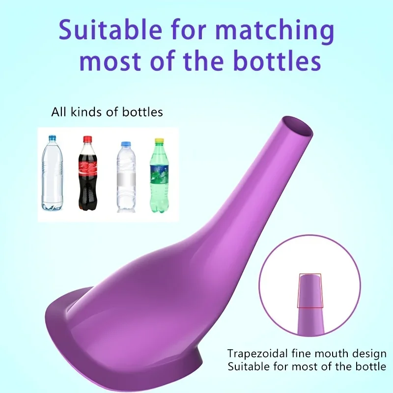

10Pcs Portable Women Standing Urinal Reusable Car Urinal Emergency Toilet Outdoor Travel Camping Soft Silicone Pee Funnel Purple