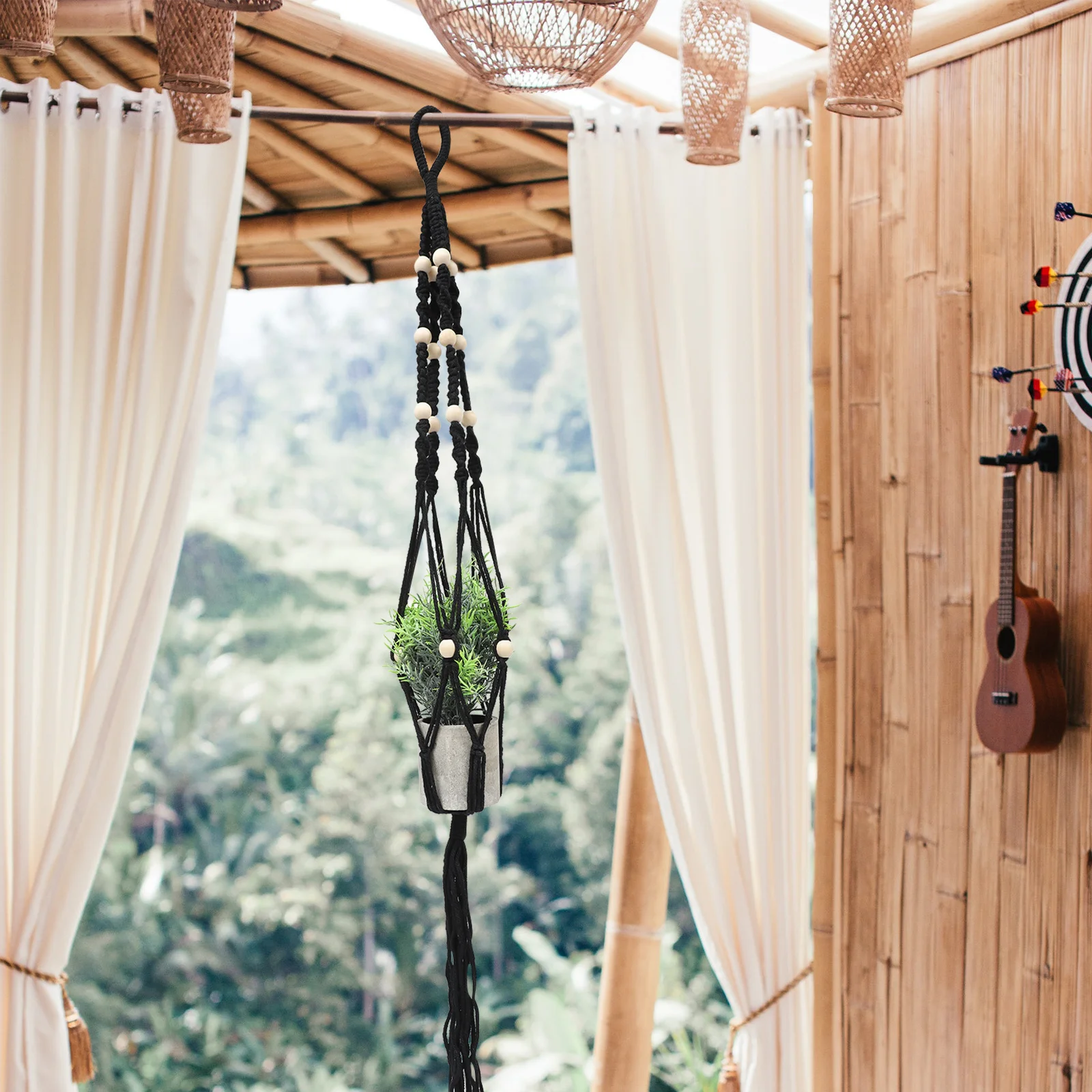 

Macrame Indoor Plant Hanger Decorative Hanging Planter Holder Modern Bohemian Style Indoor Outdoor Patio Balcony